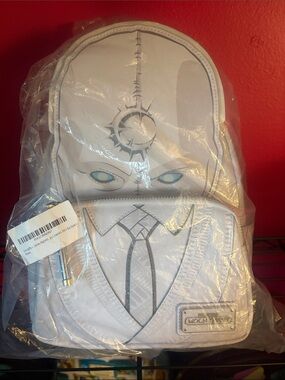 Marvel White Moon Knight Loungefly Mini Backpack. NWT